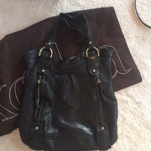 Kooba Avery Black Leather shoulder bag